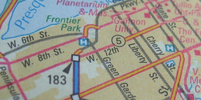 Photo : Zoom sur une carte routière