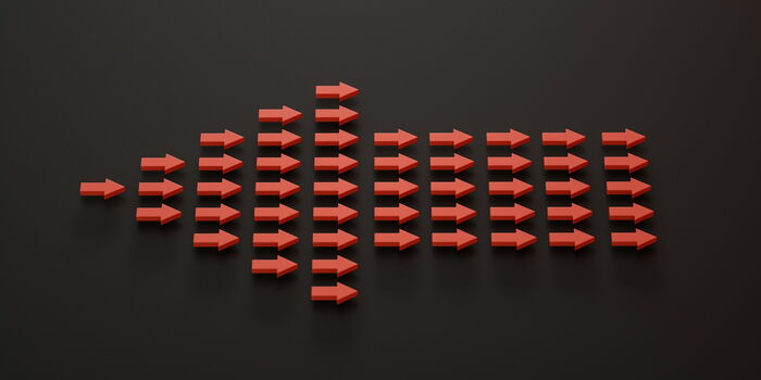 Ensemble de flèches dirigée vers la gauche, représentant la démarche Working Backwards
