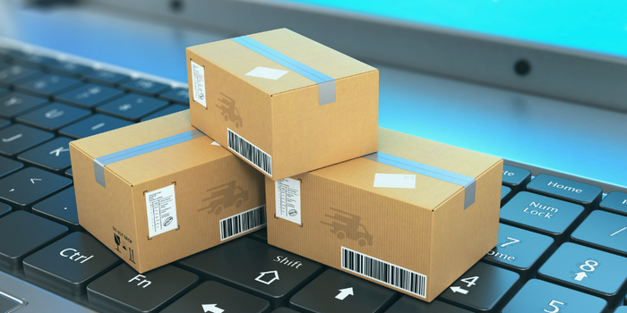 image de carton de livraison sur un ordinateur informatique