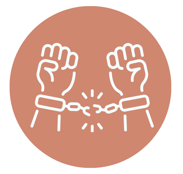 Icone : Des mains se libérant de menottes