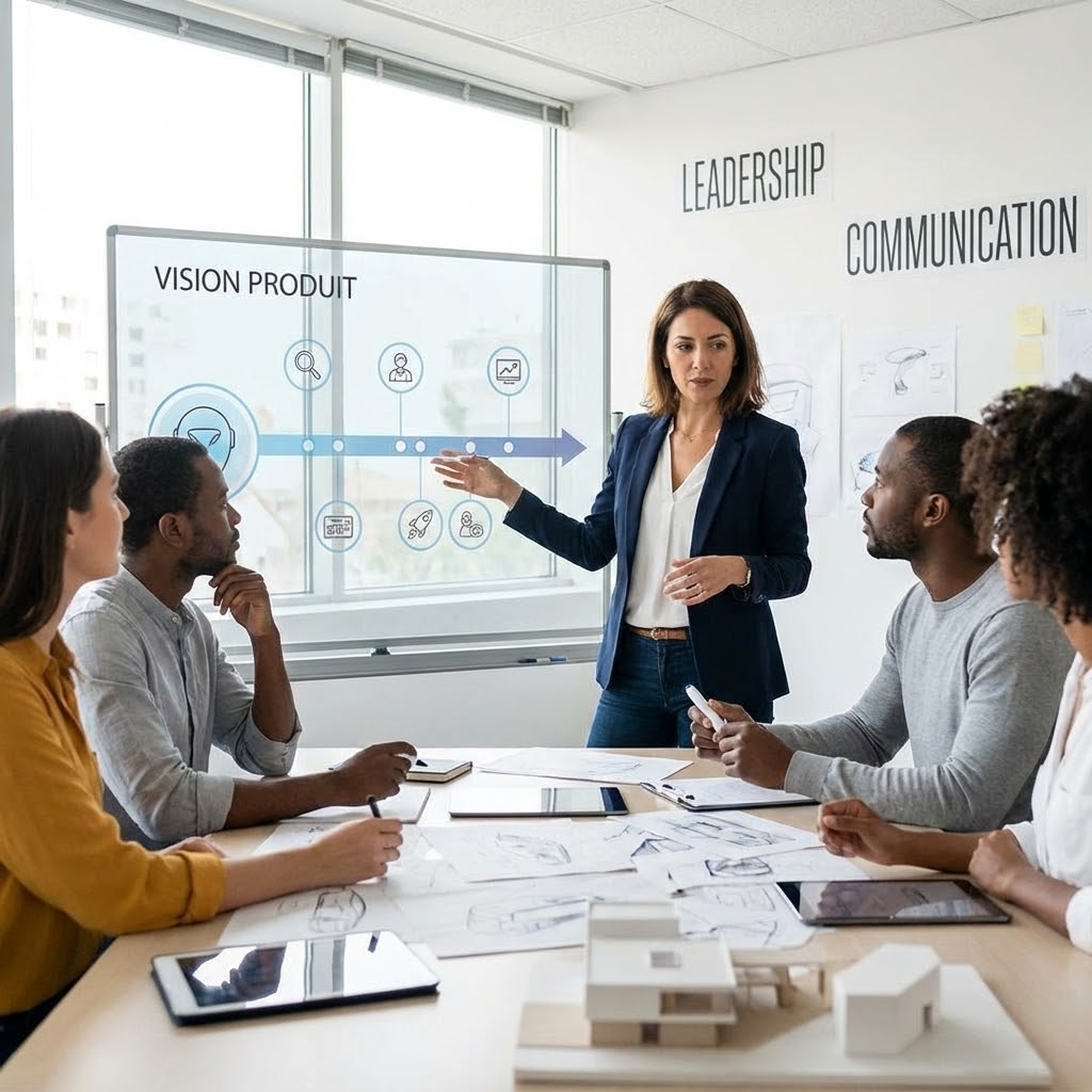 Photo : Une Product Owner qui communique une vision produit
